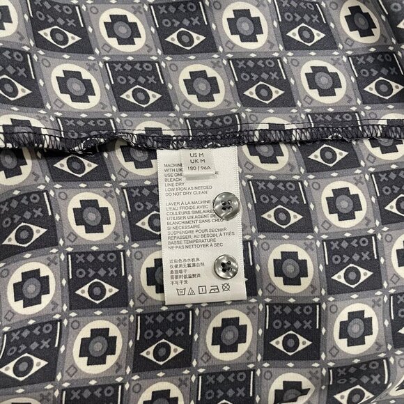 Urban Outfitters Mens Abstract Glossy Satin Long Sleeve Button Down Shirt Size M - Picture 4 of 4